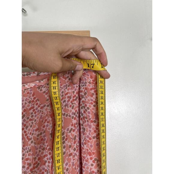 Y2K Dot Midi Skirt Pink Sheer Layered Lined Size 12 Coquette Dainty Ballet - Picture 8 of 11